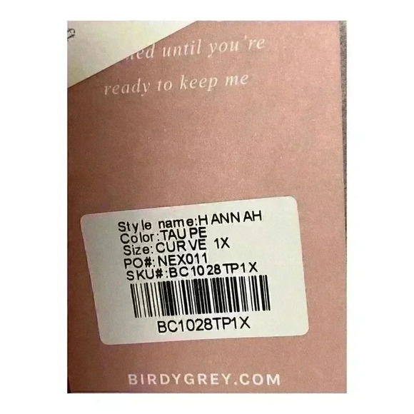 Birdy Grey Hannah Empire Crepe Dress 1X Taupe with Slit & Pockets NWT - Picture 5 of 6